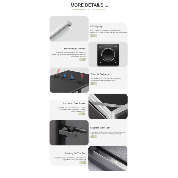 Modular Soundproof Meeting Pod for 6 People with W2600*D2605*H2338mm Dimensions