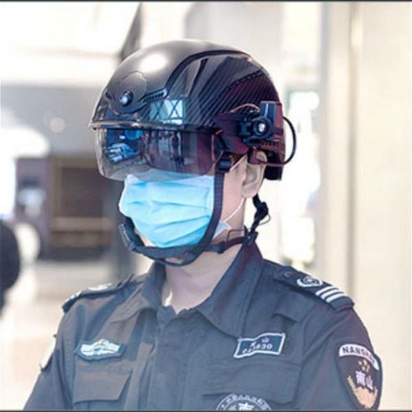 AI Virtual Reality Smart Temperature Measuring Helmet , Integration Intelligent