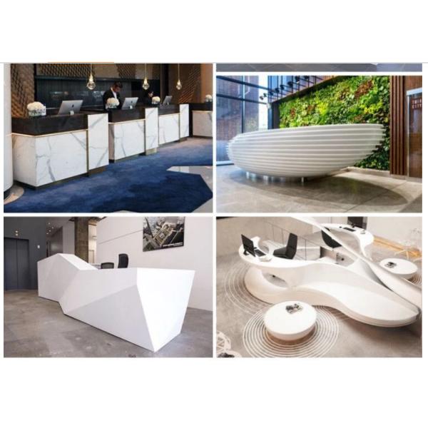 5m Solid Surface Reception Desk Airport Front Desk Fire Resistant