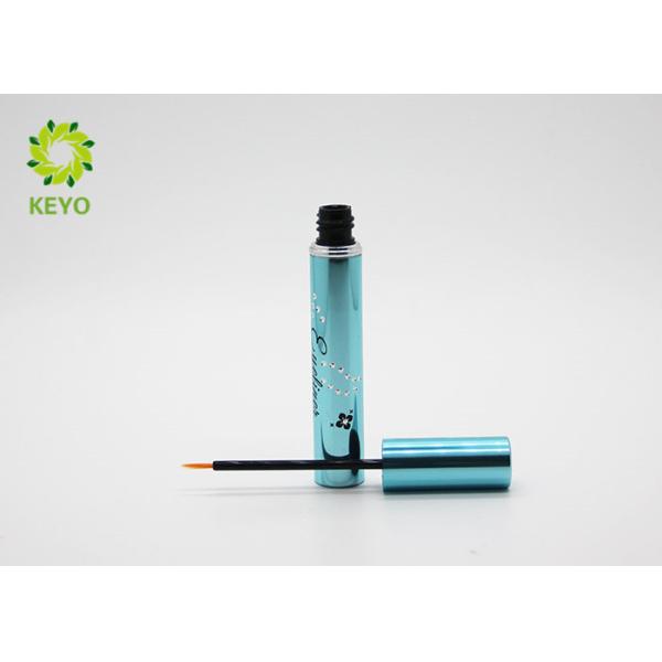 Shiny Blue Empty Eyeliner Tubes , Round Aluminum Empty Eyeliner Container