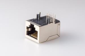 Shield Side Entry Female RJ45  Network Connector , 8p8c Telecom PCB Jack ( RoHS )
