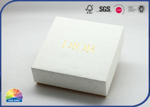 Embossed Present Paper Cardboard Box 2 Piece Gold Stamping Logo