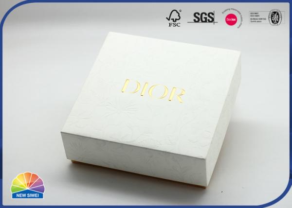 Quality Embossed Present Paper Cardboard Box 2 Piece Gold Stamping Logo for sale