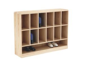 good quality school bag shelf wooden shoes rack for children use