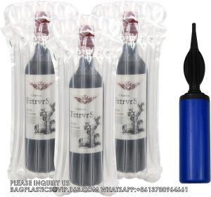 China Wine Bottle Protector With Pump,Inflatable Wine Travel Bags,Air Column Cushion Packaging Wine Bags For Luggage on sale