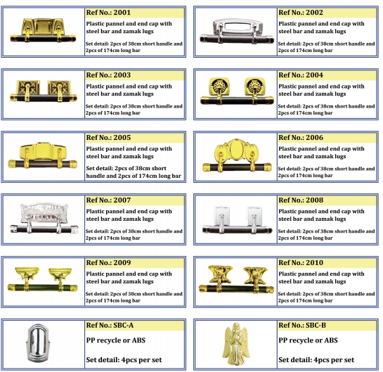 Plastic Panel Cap Silver Casket Swing Handles 200kgs Lift Weight