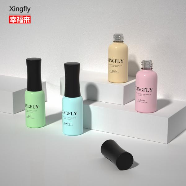 Quality 9ml Empty Nail Gel Polish Round Bottle Custom LOGO Nail Reinforced Gel Glass Bottle for sale