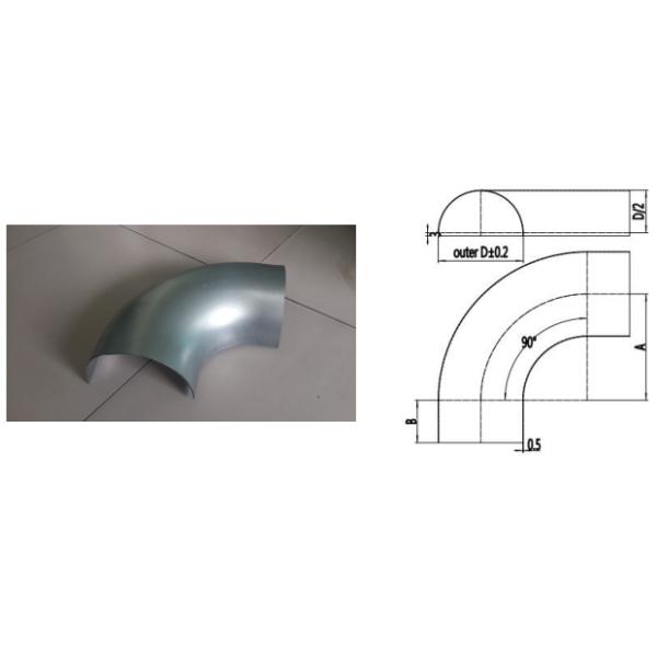 Standard Pipe Elbow Dimensions 90 Degree Bends Halves Sheet , Deep Drawn Parts
