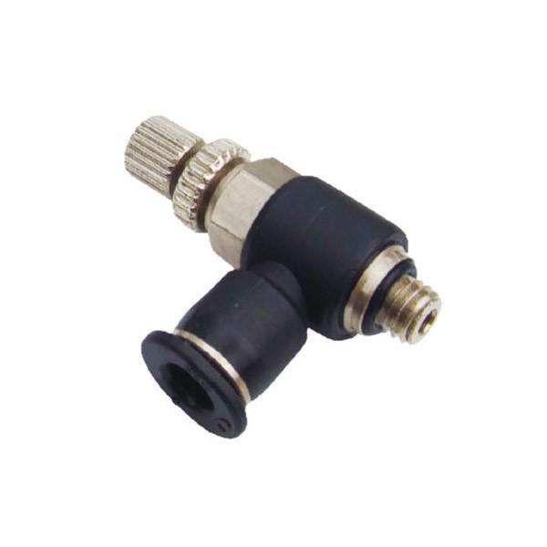 Quality Gray Pneumatic Tube Fittings NSE - C Brass Adjustable Knob Throttle Valve Rotatable for sale