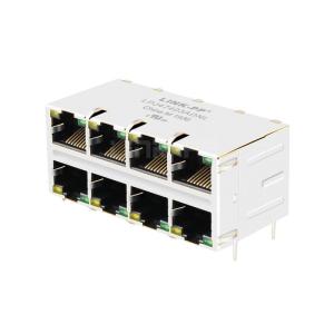 Buy cheap 10/100 Base-T Tab Up Yellow/Green LED 2X4 Port Ethernet RJ45 Modular Jack product