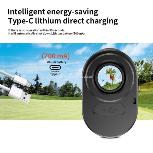 kaemeasu Golf Rangefinder 6.5X Aluminum Leather Shell Laser Range Finder with Flagpole Lock Magnet Function MAL600