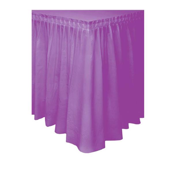 Quality KINSHUN Plastic Table Skirt Rectangle Hydrangea Color Party Table Skirt for sale