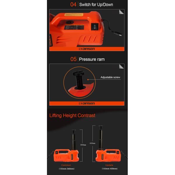 Short Lifting Time Portable 3 Ton 12 Volt Jack 1 Years Warranty