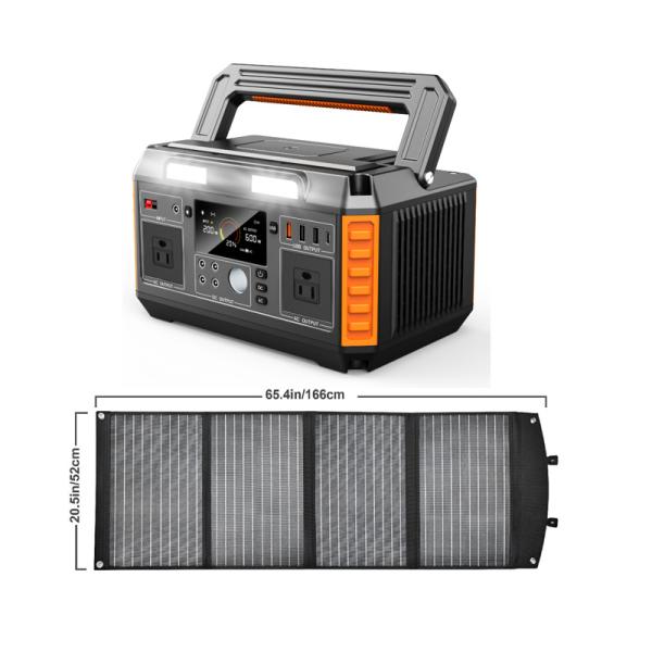 600W Solar Outdoor Portable Lithium Battery Pack Photovoltaic Mobile Power Station