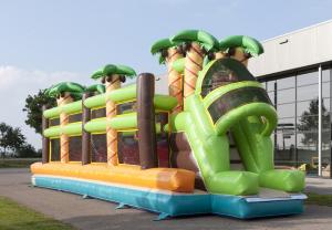 Buy cheap Comercial Jungle Theme Mega Bouncy Blow Up Obstacle Course Red Balls product