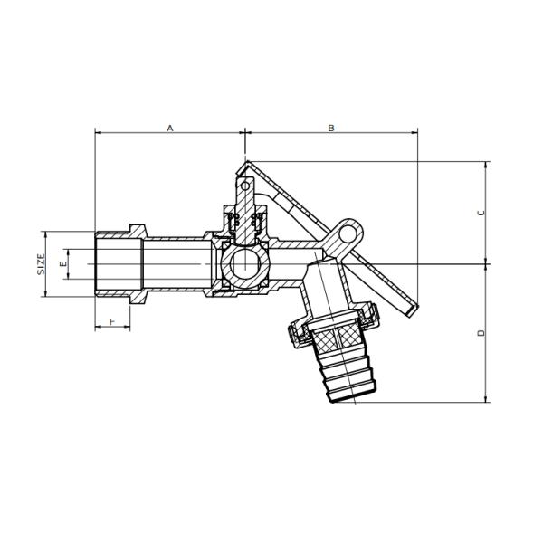 Aluminium Handle Brass Bibcocks For High Pressure Environments 16 Bar Working Pressure