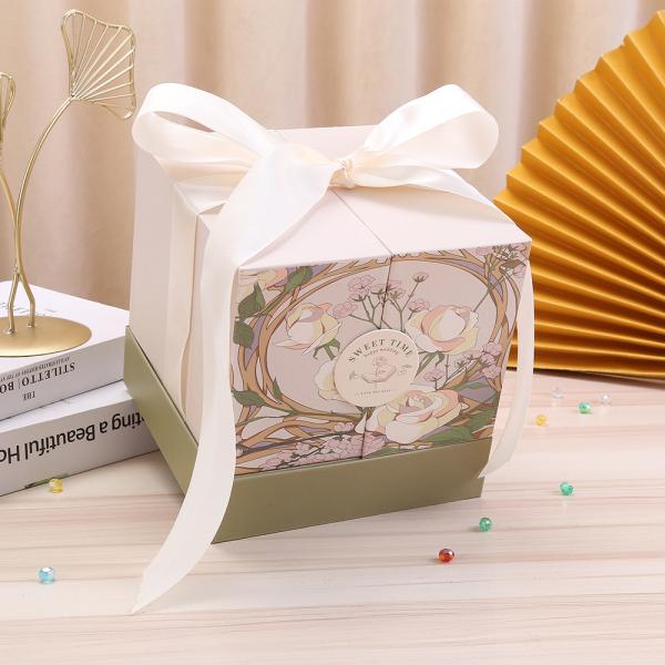 Wedding Scented Candle Luxury Paperboard Gift Box With Ribbon