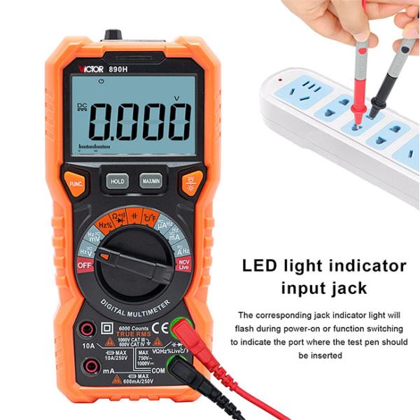 890H Auto Ranging Digital Multimeter 6000 Counts