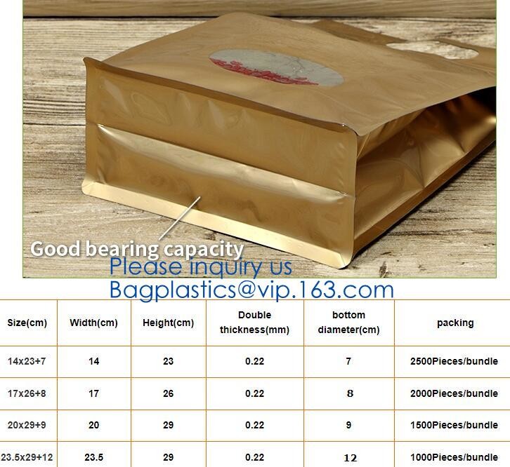 Transparent bopp/opp square block bottom bags with side gusset,Bopp Block Square Bottom Bag,Clear Square Bottom Bags,Can
