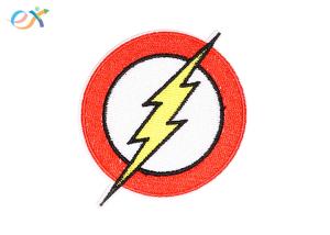 Buy cheap Lightning Logo Custom Embroidered Patches , Twill Background Embroidered Fabric Patches product