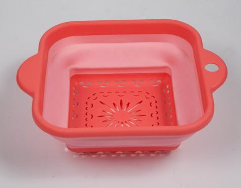 Quality FBAB3078 for wholesales square shape with smile face collapsible colander for sale