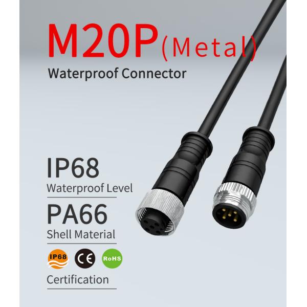 Metal Bulkhead Male Female IP68 8.5mm M20 Connector