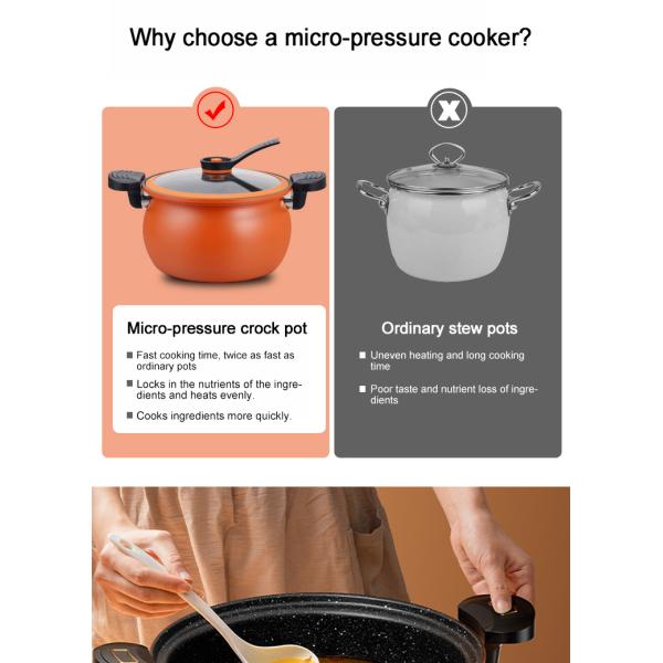 28CM Large Capacity Iron Kitchen Pressure Cooker Maifan Stone Non Stick Coating