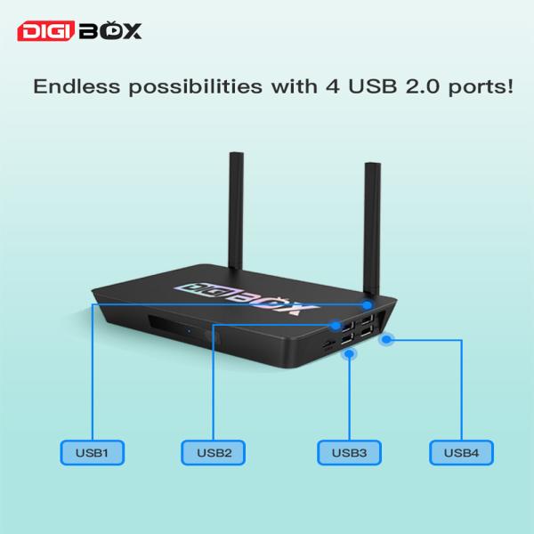 Quality Digibox 64GB Android Tv Box 4k Quad Core ARM Cortex A53 Smart Box Android for sale