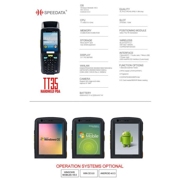 IP65 Bluetooth Portable UHF RFID Reader With 2.5m Reading Distance