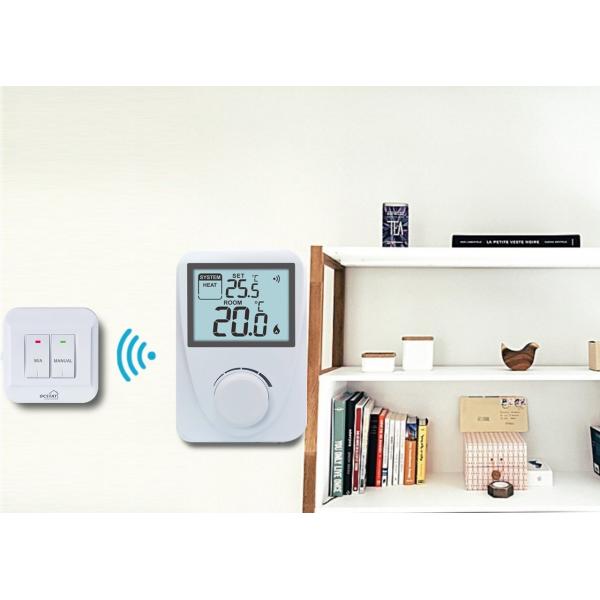 Non - programmable White Color Wireless RF Room Thermostat For Heating Control