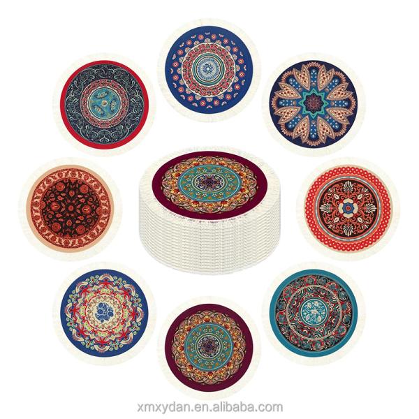 Customizable 270 X 180mm Muslim Arabian Persian Round Woven Rug Carpet Decor Mouse Pad