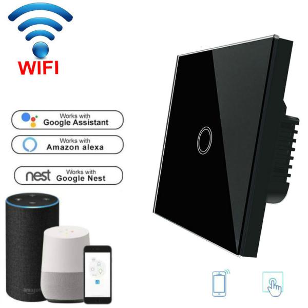 Quality Wifi Light Switch For Mobile APP Remote Control touch switch white 1 Gang EU Standard for sale
