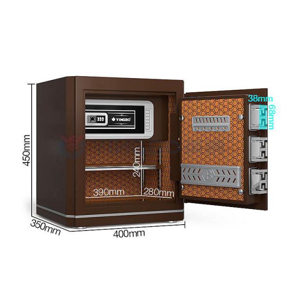 Quality residential Height 450mm Fire Proof Safe Box For Home With Smart Fingerprint Lock for sale