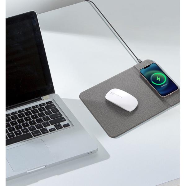 Office Desk Custom Logo Qi Wireless Charging Mouse Pad with Private Mold and Protection