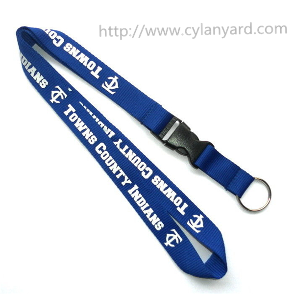 Printed polyester key holder lanyards, polyester neck lanyard with split key ring,