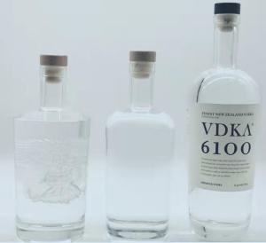 1000ML 1750ML 3000ML Empty Vodka Bottle Embossed Screen Printing