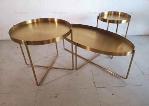 Buy cheap Golden Metal Side Tea Table Coffee Table D60xH50cm 201 Stainless steel product