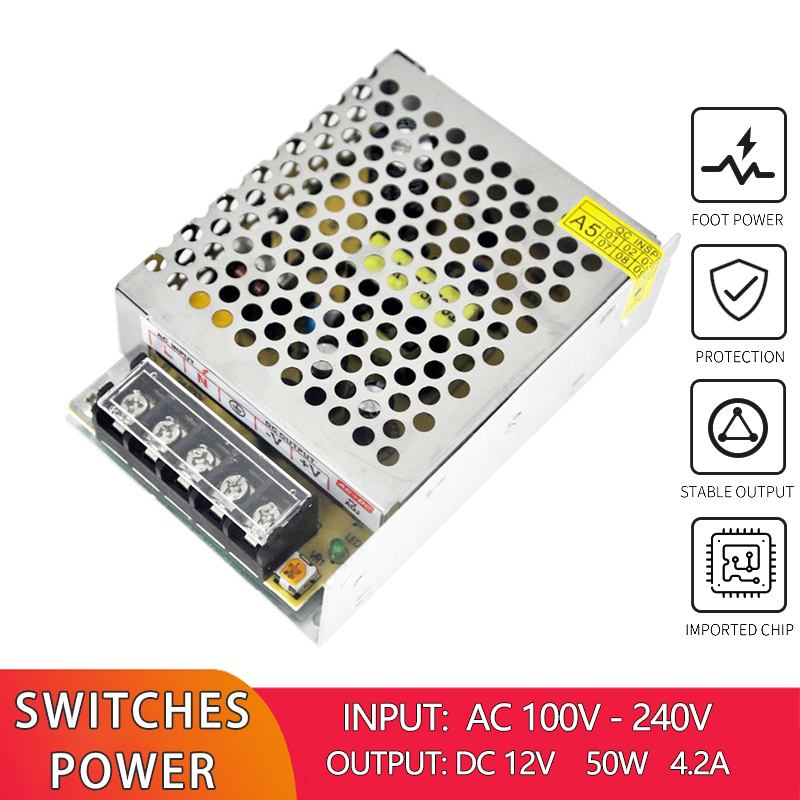DC 12V 50W 4.2A Universal Regulated Switching Power Supply AC 100V 240V To DC Switching