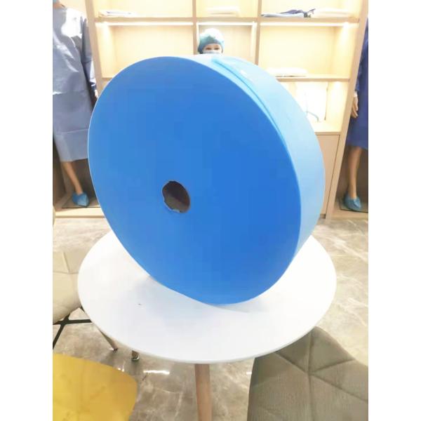 TNT 1.6m PP Non Woven Fabric 35gsm For Gown Roll Blue Color