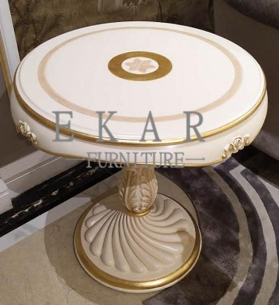 Quality Living Room Small Side Table White Classic Antique Round End Table for sale