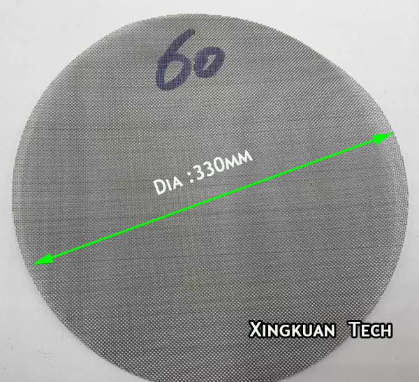 330mm Dia 60meshx0.19mm Stainless Steel Replacement Screen Mesh In Plastic Extruders