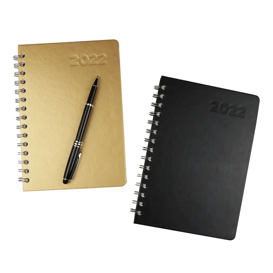 Custom 120GSM Agenda Organizer Planner Notebook A5 Gold Coil 80g