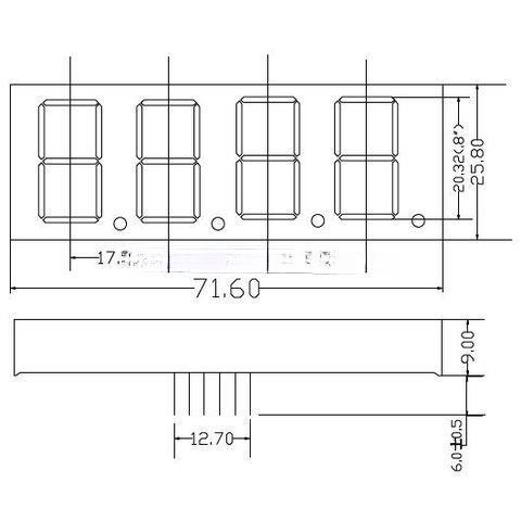 Red Color Epaper Oled Display Module 4 Digits 7 Segment
