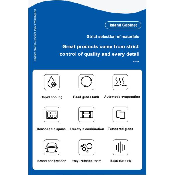 Cutomized Hypermarket Combination Cooler Island Display Freezer 530L