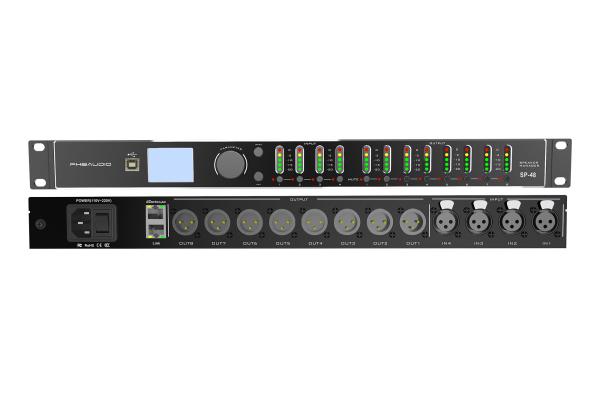 Quality 4 In 8 Out PA Speaker Management Processor AGC DSP Audio Mixer With FIR for sale