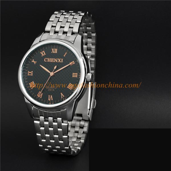 051A Fashion Classic Watch Round Case Rose Gold Marks Stainless Steel Watch Quartz Watches