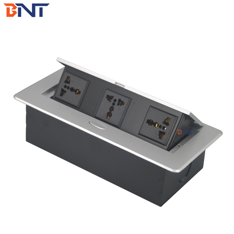 multiple function universal electrical plug socket for meeting table