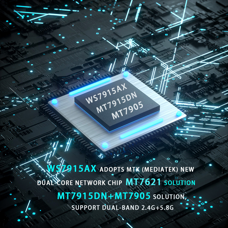 FCC CE 5G Wifi 6 Router MT7621 Router Dual Core Network Chip