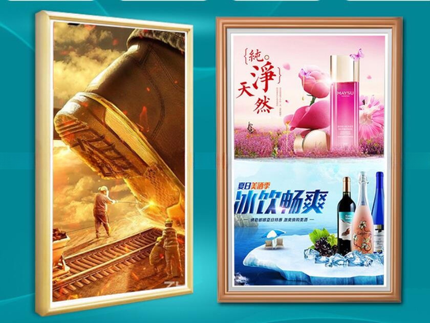 UHD 55" inch Wood digital photo frame LCD LED Advertising signage display WIFI Android monitor with wooden frame