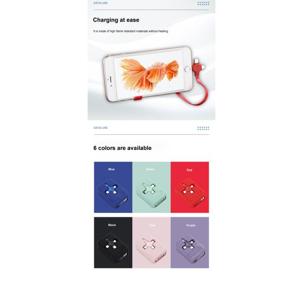 3 in 1 fast charging USB cables for mobile phones